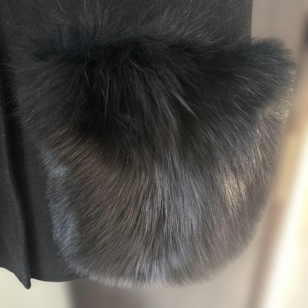 U Big ポケットファー付き ジレ ベスト M ブラック