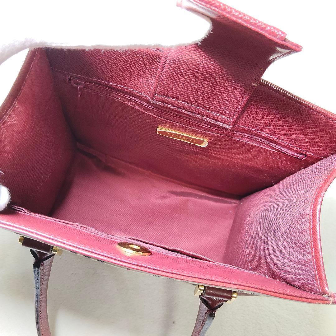 高級 バーバリー サフィアーノレザー ノバチェック ハンドバック