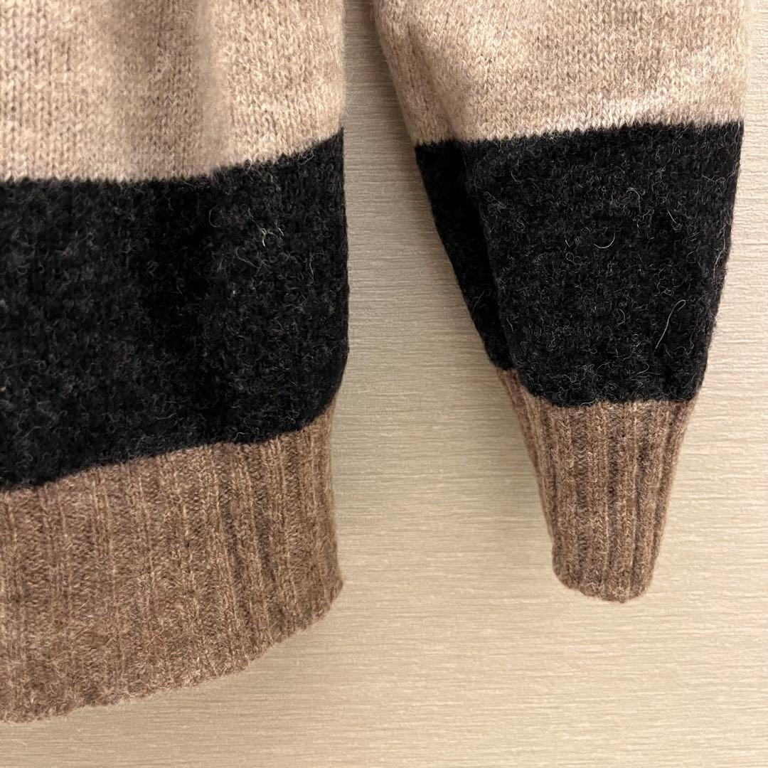 BEAMS+ ストライプ シャギーニット