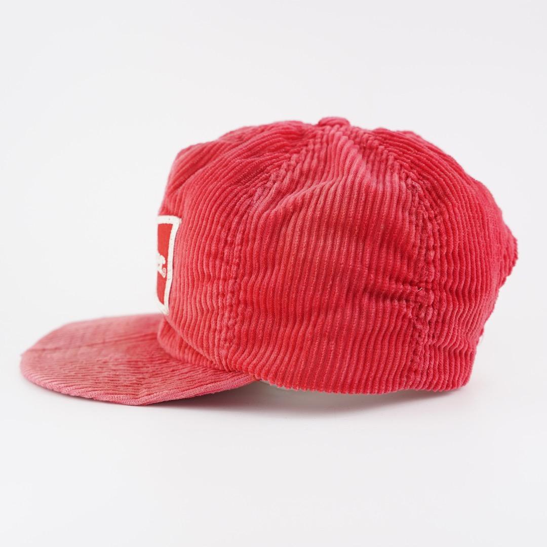 バドワイザー 帽子 キャップ 古着 90s コーデュロイ 刺繍 赤 18408