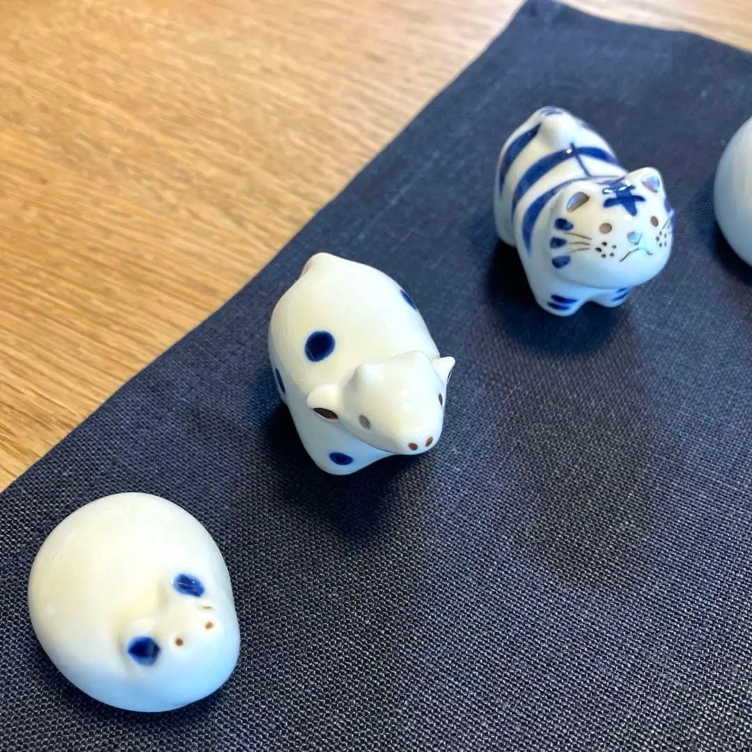 置物セット(座布団・立札付) 奥川陶器 波佐見焼 置物 十二支 手描き 下絵付