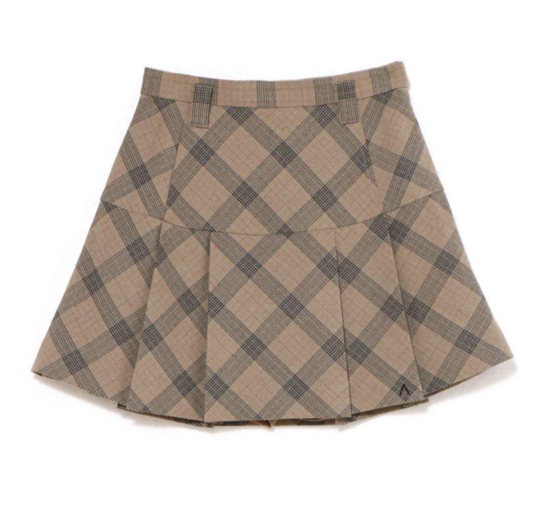 新品andmary Coco check mini pleats skirt S