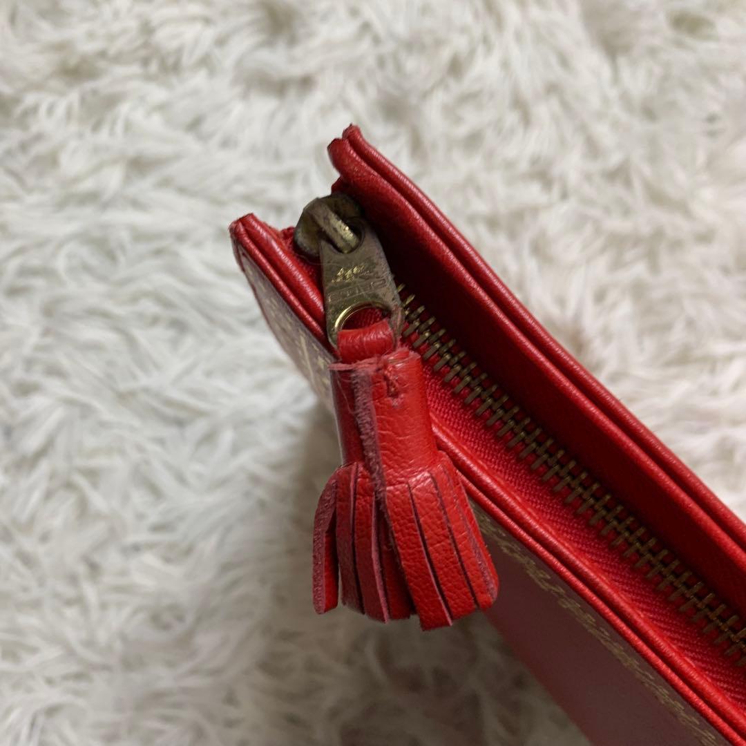 超希少！　エトロ　レザー　本型　クラッチバッグ　赤　ゴールド