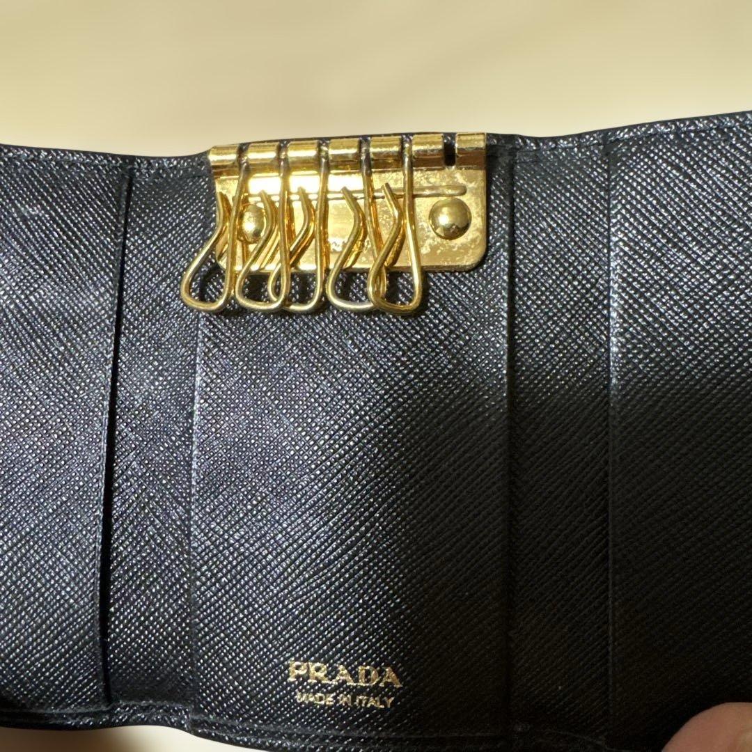 PRADA プラダ 6連 キーケース サフィアーノ ブラック 黒最終値下‼️