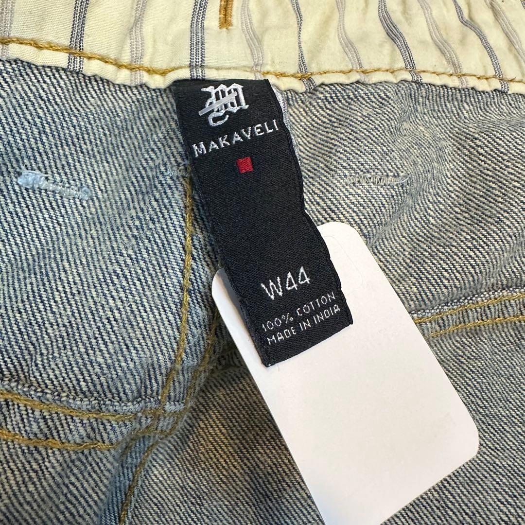 超BIGサイズ44 MAKAVELI 2pac 極太 デニムショーツ