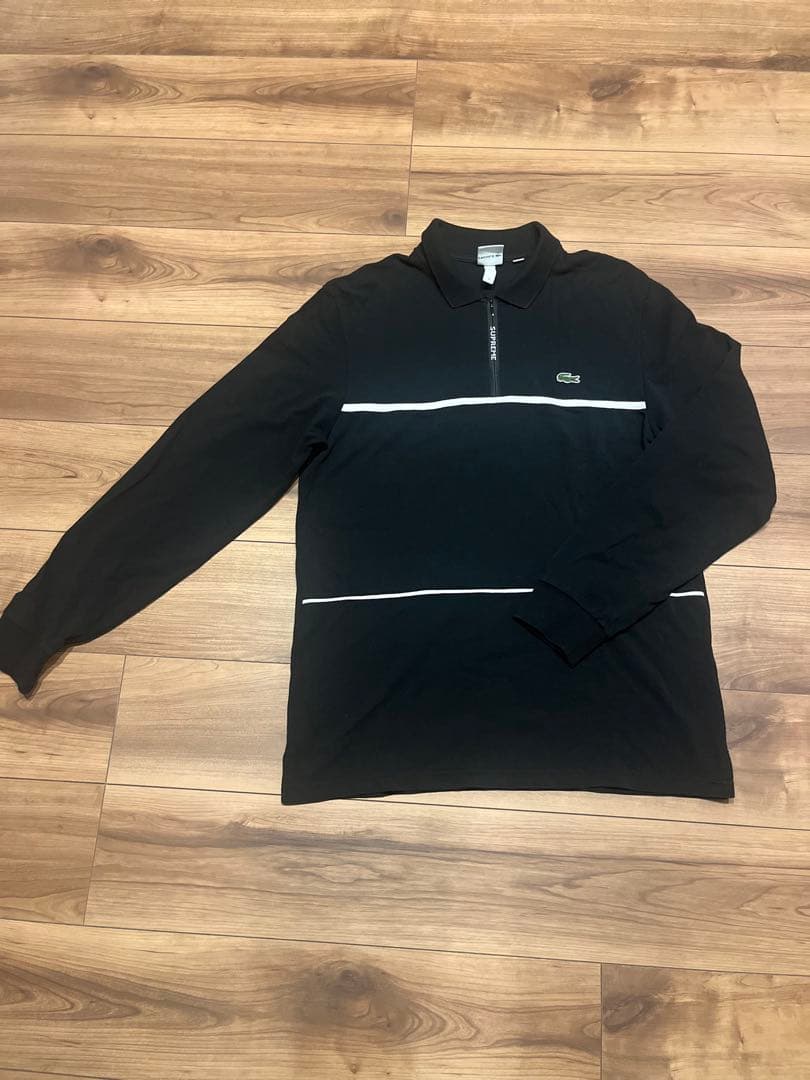 希少　Supreme ×LACOSTE ポロシャツ　サイズM 黒