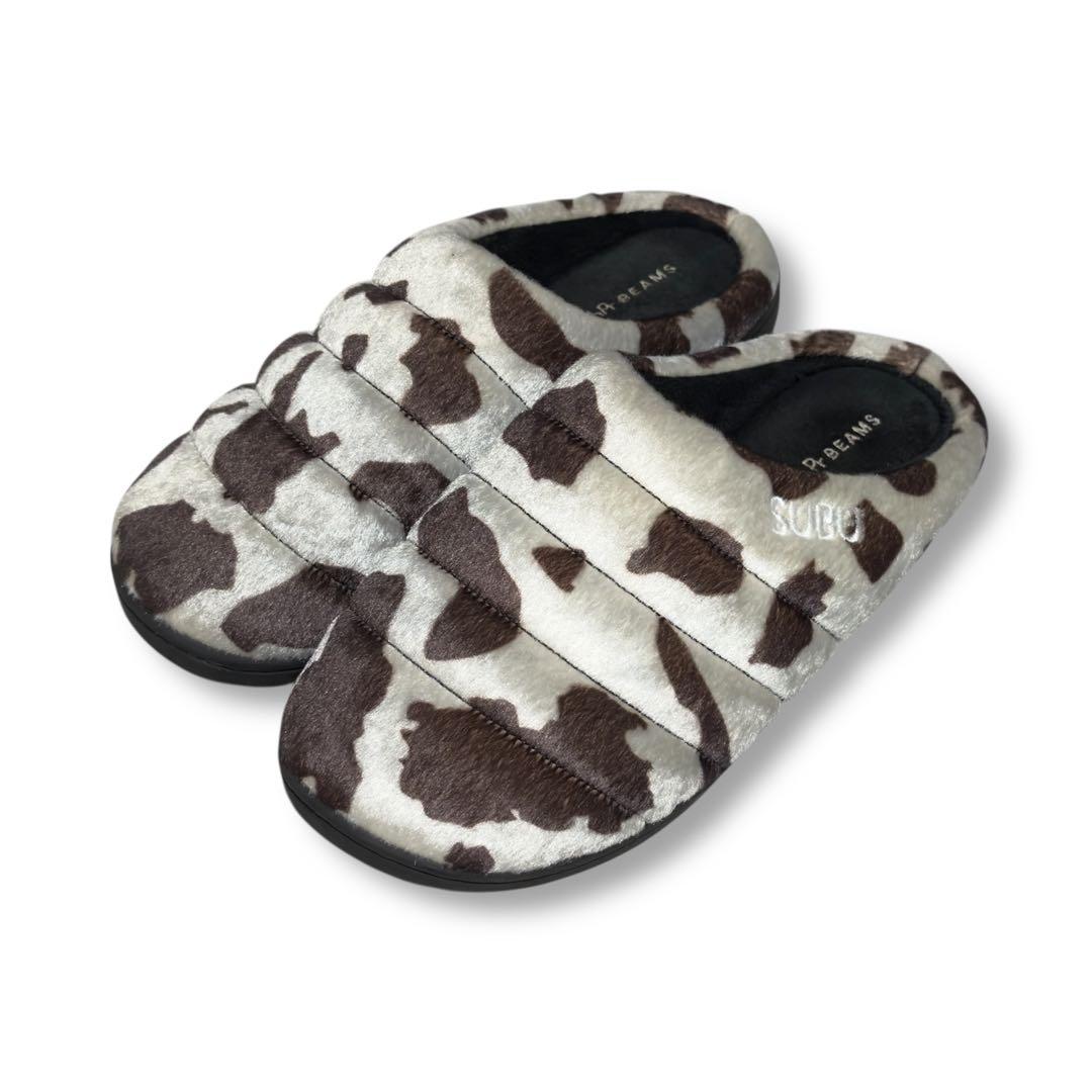 【希少】BEAMS×SUBU 牛柄 冬用スリッパ