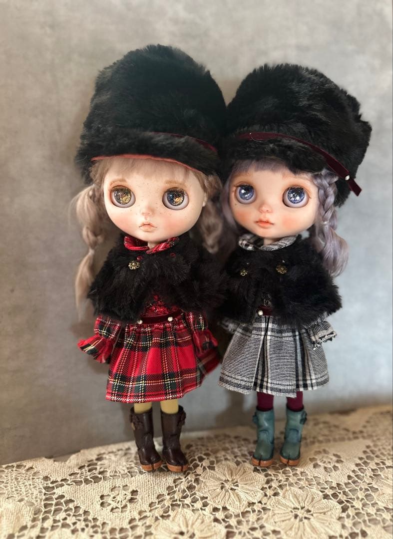 ＊専用＊ブライスアウトフィット☆兵隊さん風ワンピースセット☆赤☆花柄セット