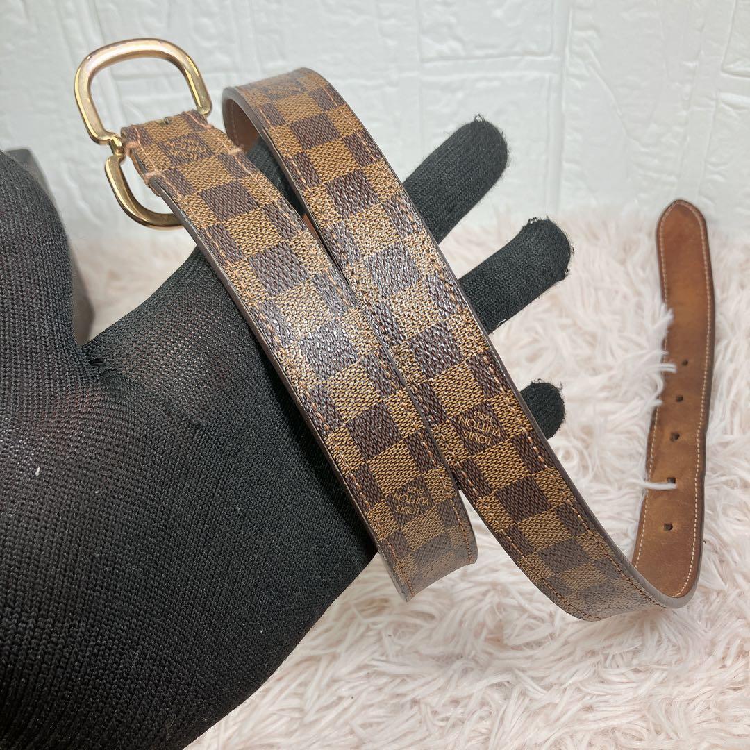 美品 ルイヴィトン ダミエ サンチュール ミニ ベルト ゴールド 即日発送