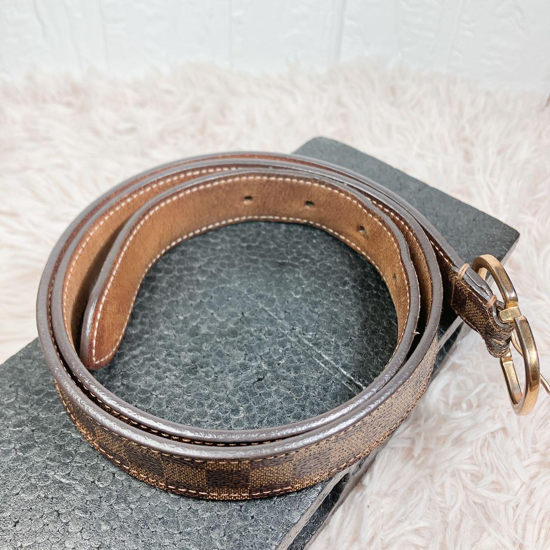 美品 ルイヴィトン ダミエ サンチュール ミニ ベルト ゴールド 即日発送