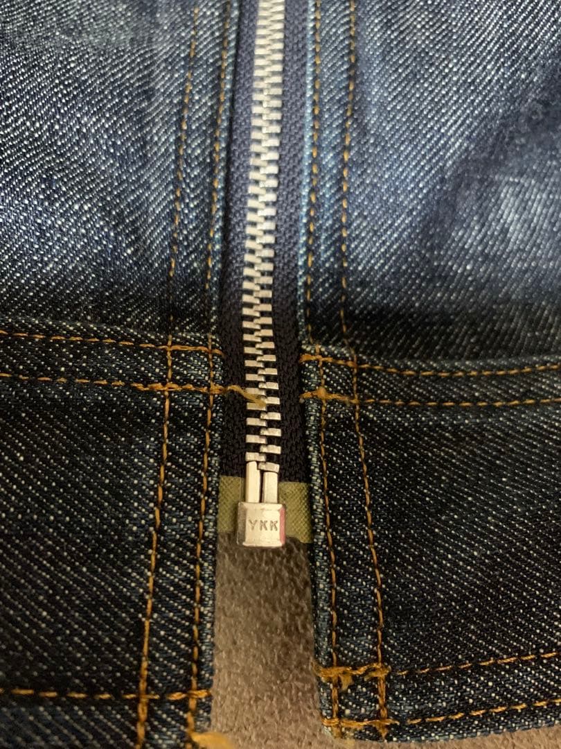 自由区★大きなサイズ　ジップアップノーカラーデニムジャケット48 オンワード樫山