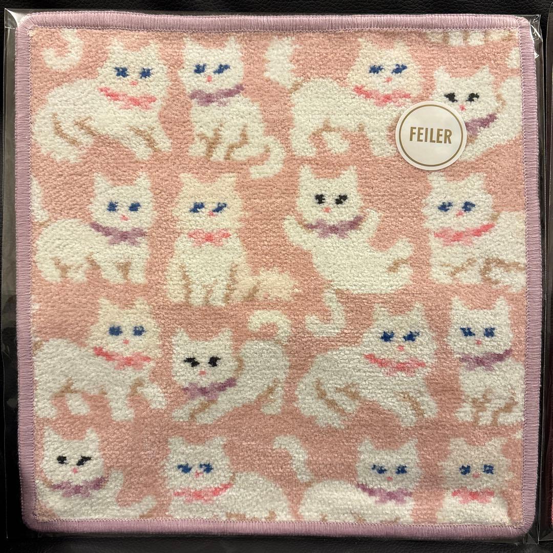 ラブラリーバイフェイラー モフモフネコチャン ハンカチ　2枚セット