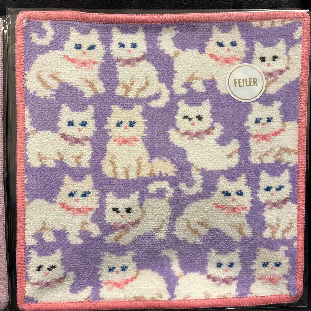 ラブラリーバイフェイラー モフモフネコチャン ハンカチ　2枚セット