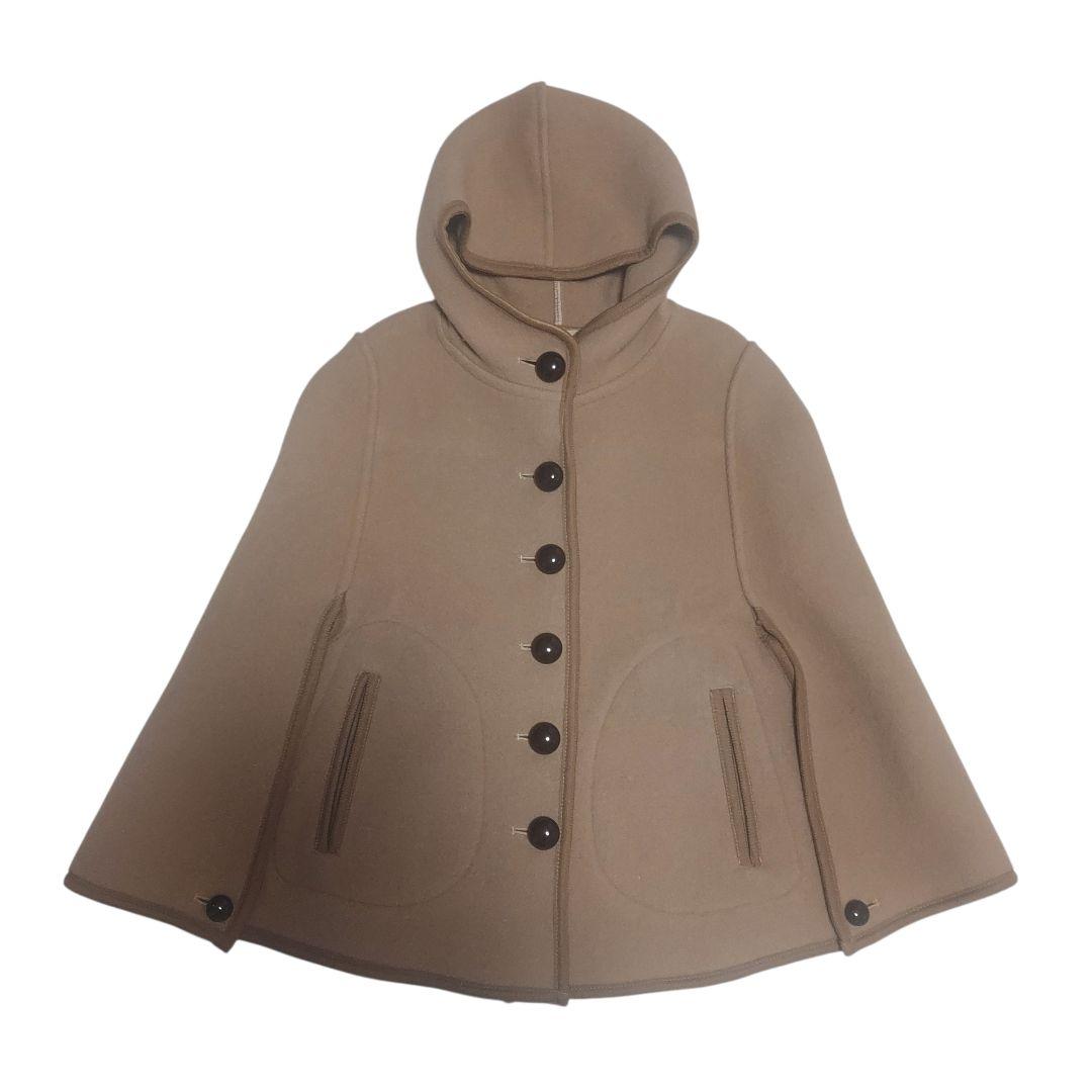 美品✨マッキントッシュ ポンチョ ケープ キャメル 34　黒ボタン