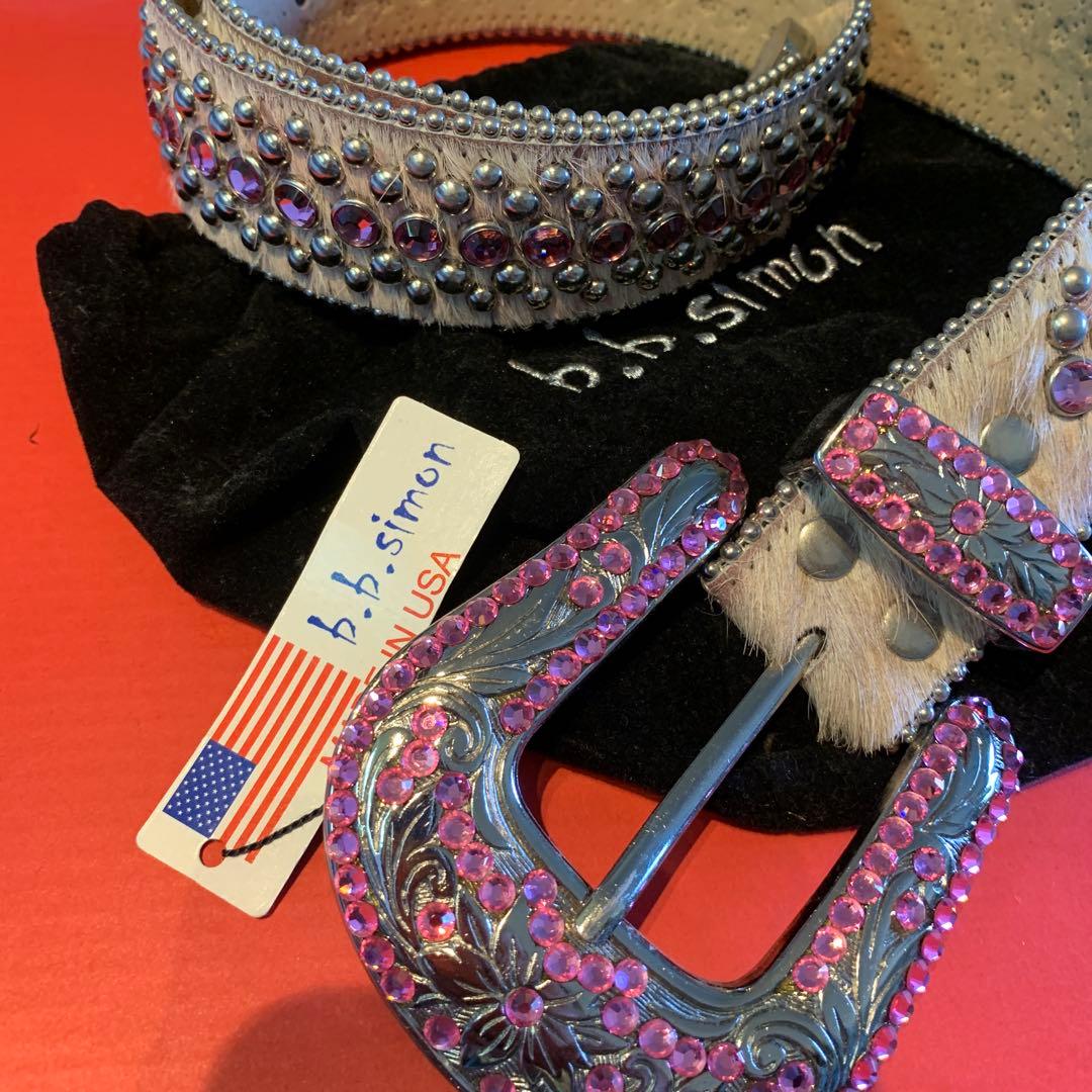 b.b.simon ベルト　ピンク