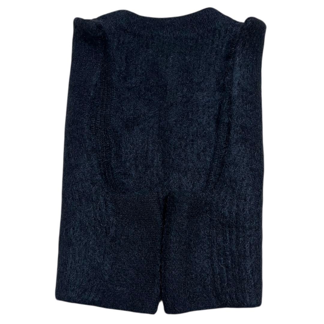 【HYKE】MOHAIR CROPPED VEST BLACK