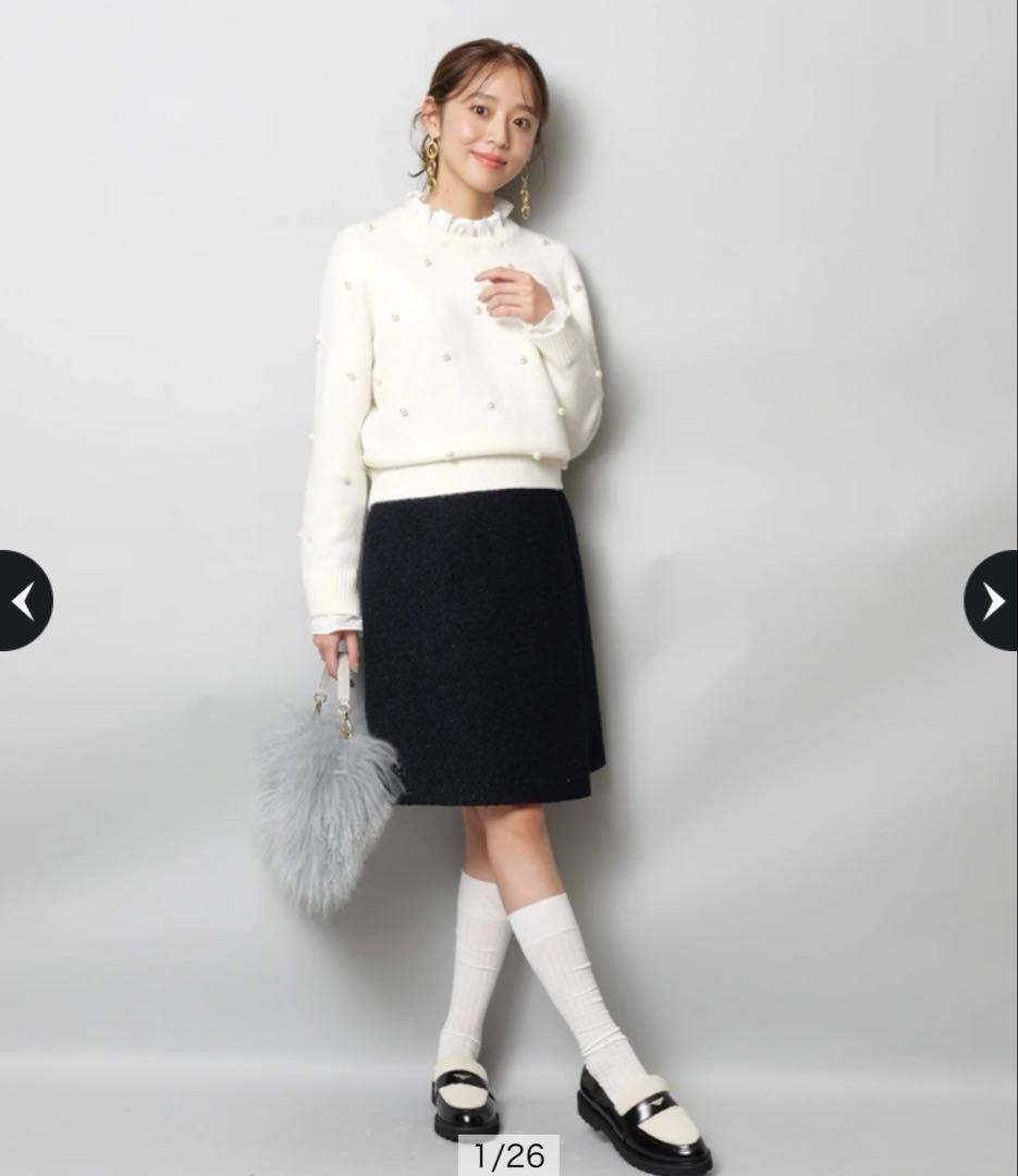 【新品タグ付き】JUSGLITTY サイドベルトミニスカート　紺