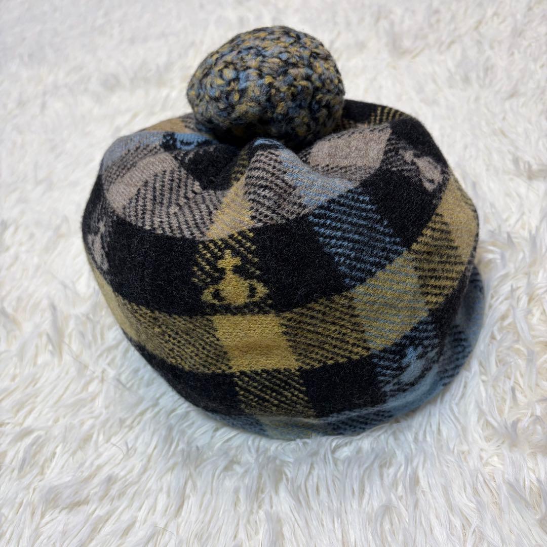 極美品✨ Vivienne Westwood オーブ柄 チェック柄 ベレー帽