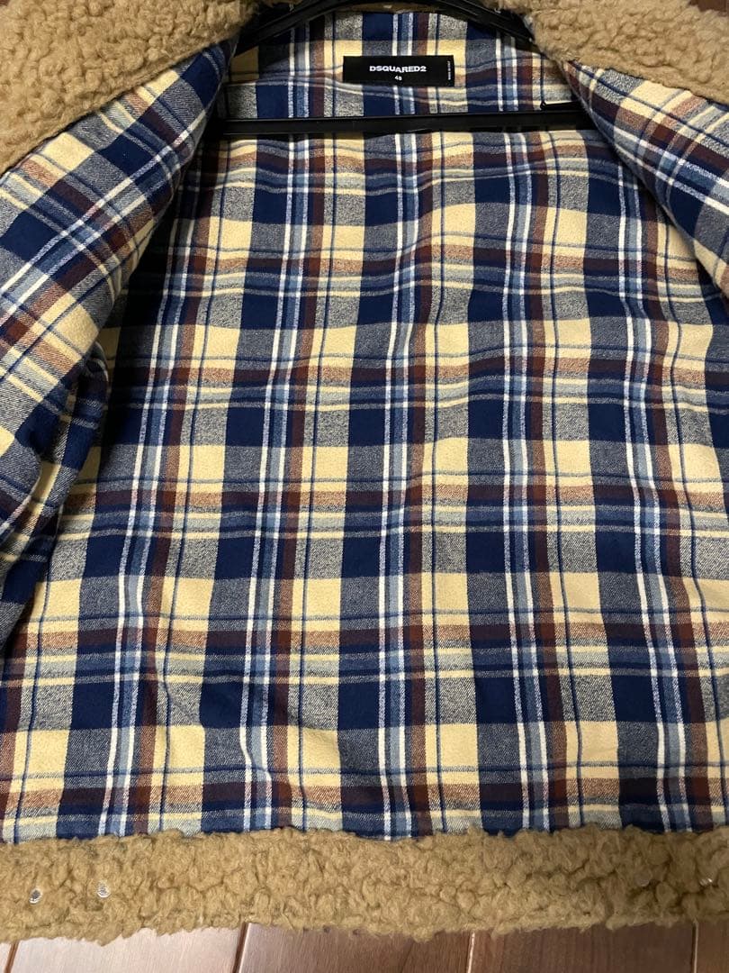 DSQUARED2 ボア襟 ダークブルーデニムジャケット 48