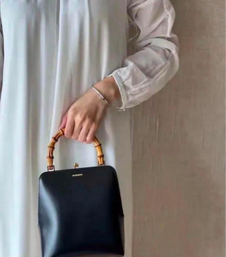 ハンドバッグ　がま口　バンブーハンドル