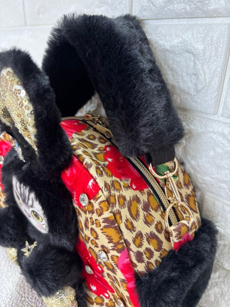 ゆ*ら様 コヤンイサムチョン　ハンドメイド　ファーショルダーバッグ　クロうさちゃ