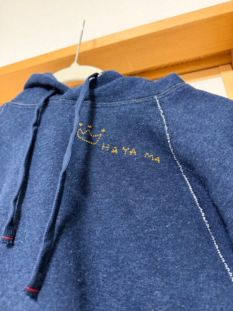 45R Ctrl C インディゴ染め 裏起毛 HAYAMAスウェットアノラック