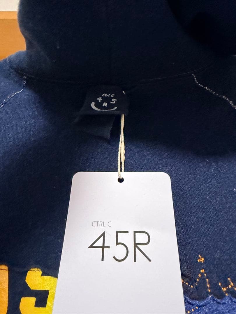 45R Ctrl C インディゴ染め 裏起毛 HAYAMAスウェットアノラック