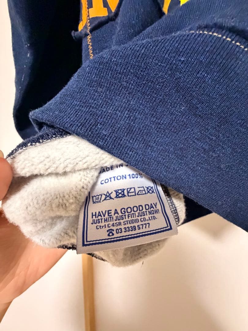 45R Ctrl C インディゴ染め 裏起毛 HAYAMAスウェットアノラック