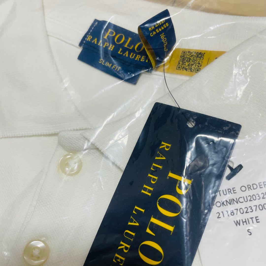 【タグ付き新品】ポロラルフローレン スリムフィットポロシャツＳ白 正規品 未開封