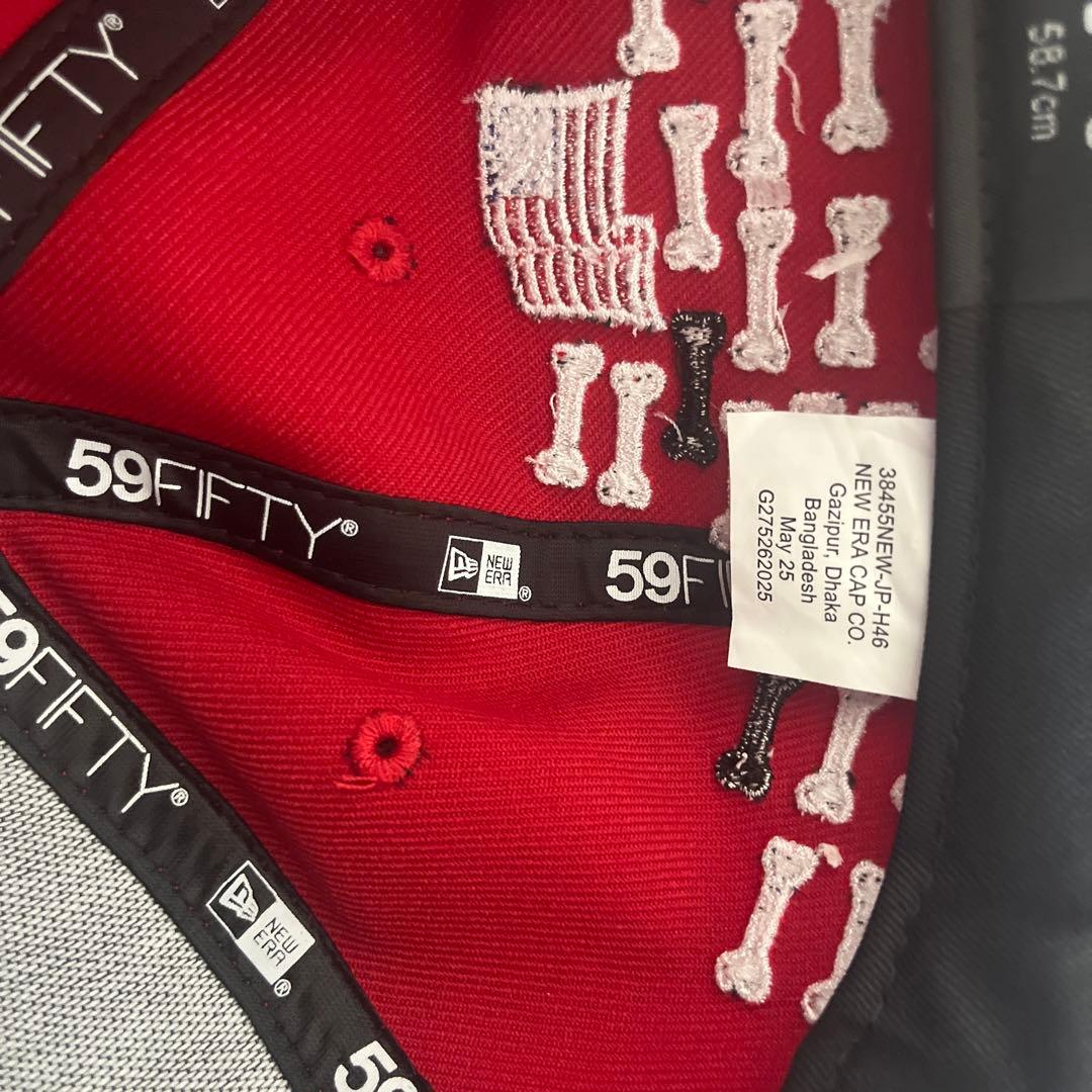supreme Bones Box Logo New Era 7 3/8赤