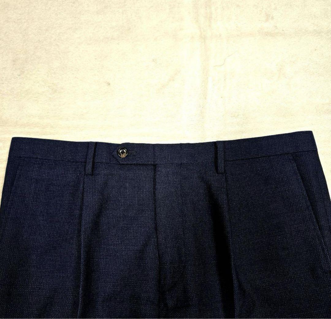 極美品 スーツセレクト セットアップ ビジネス SUPER110s ネイビー L