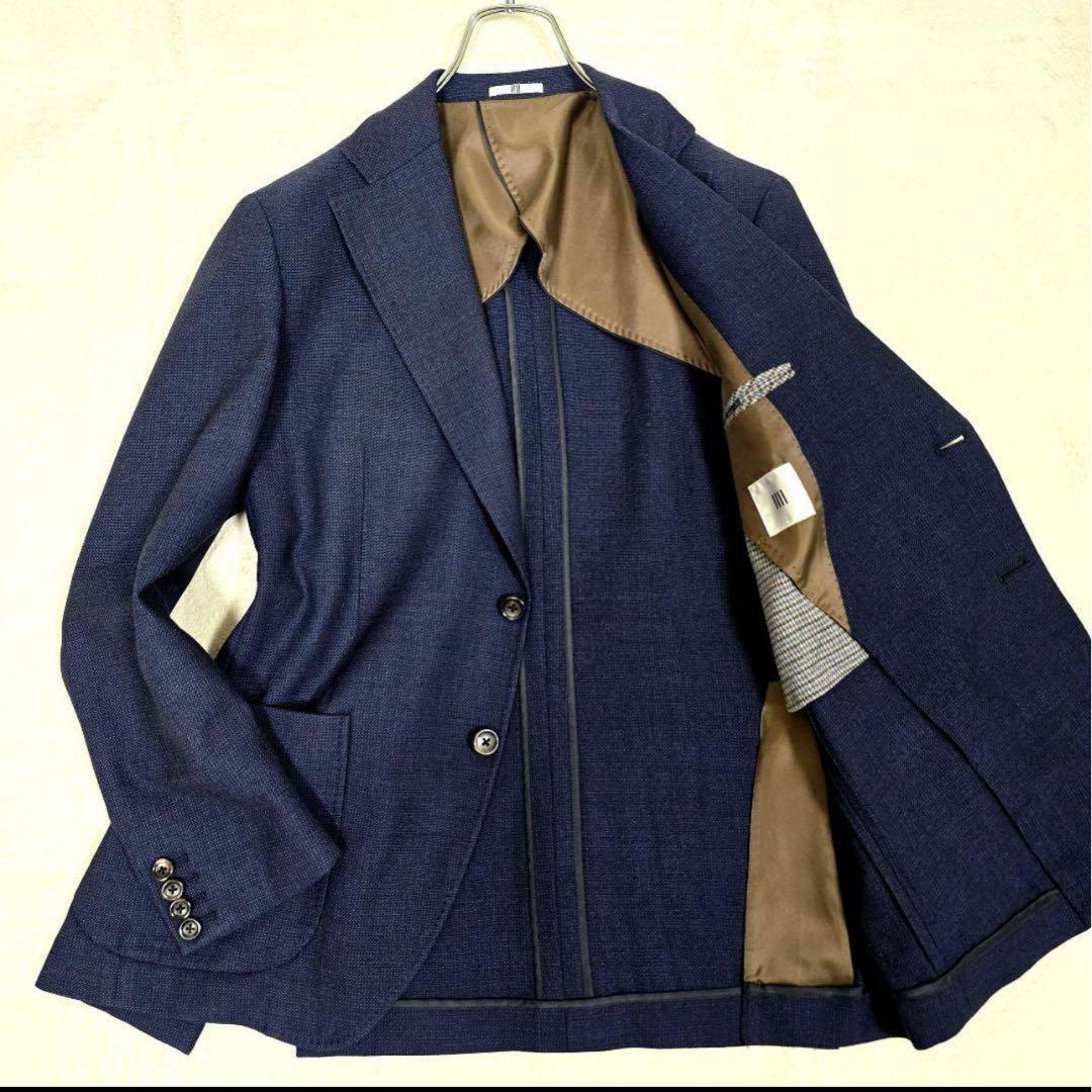 極美品 スーツセレクト セットアップ ビジネス SUPER110s ネイビー L