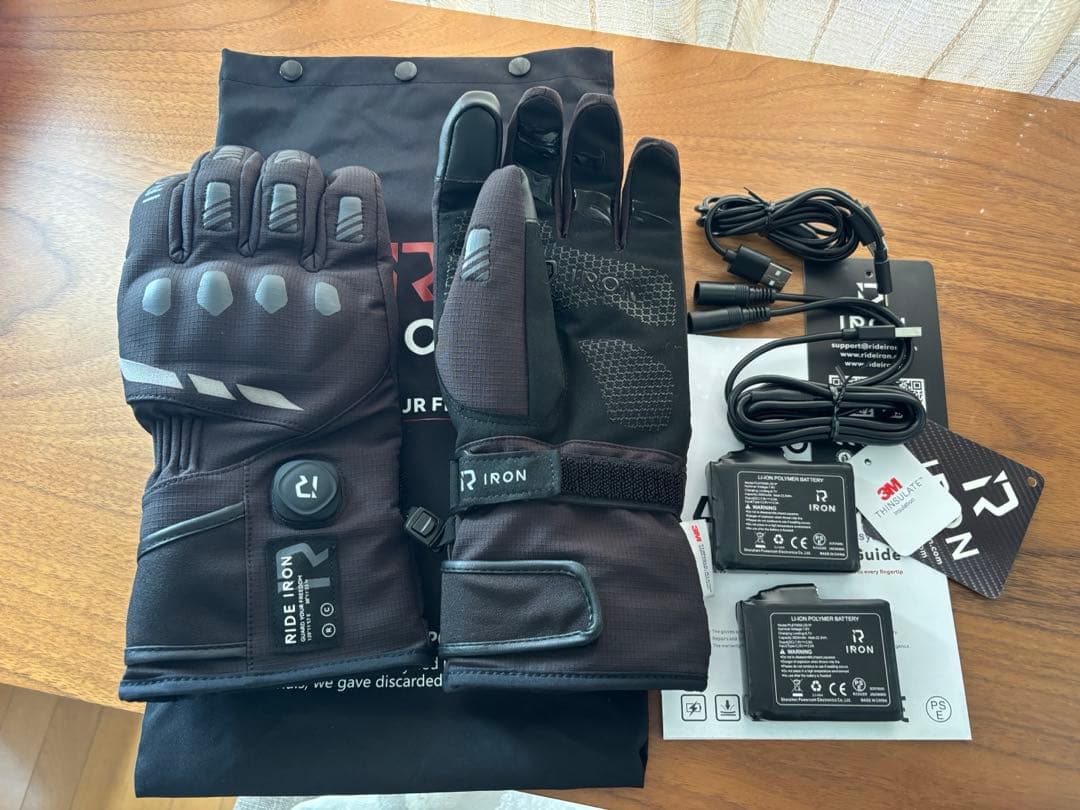 【完売品】RIDEIRON 冬用防水スマート電熱 バイク用グローブ Mサイズ