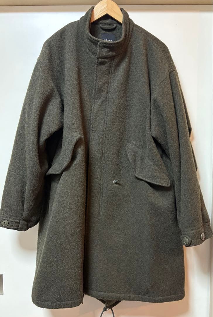 BEAMS / 中綿 ウール モッズ コート OLIVE / サイズ M
