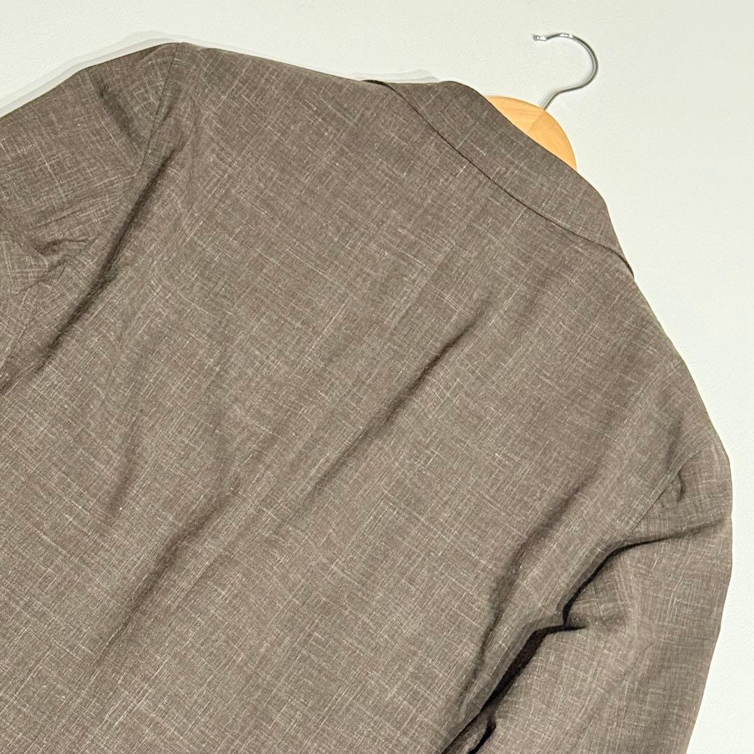 美品 近年 デペトリロ テーラードジャケット リネン ウール ナポリ 本切羽 L