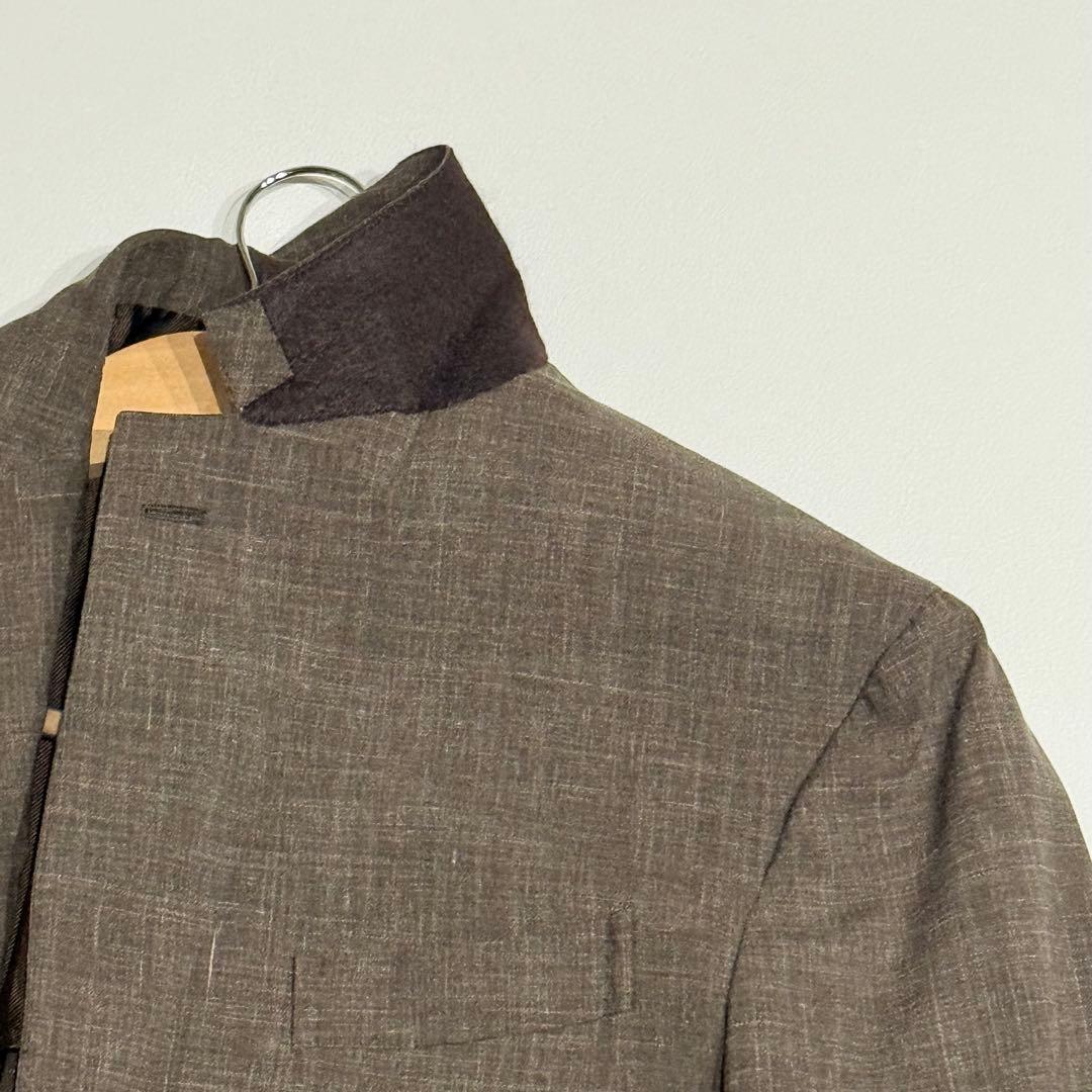 美品 近年 デペトリロ テーラードジャケット リネン ウール ナポリ 本切羽 L