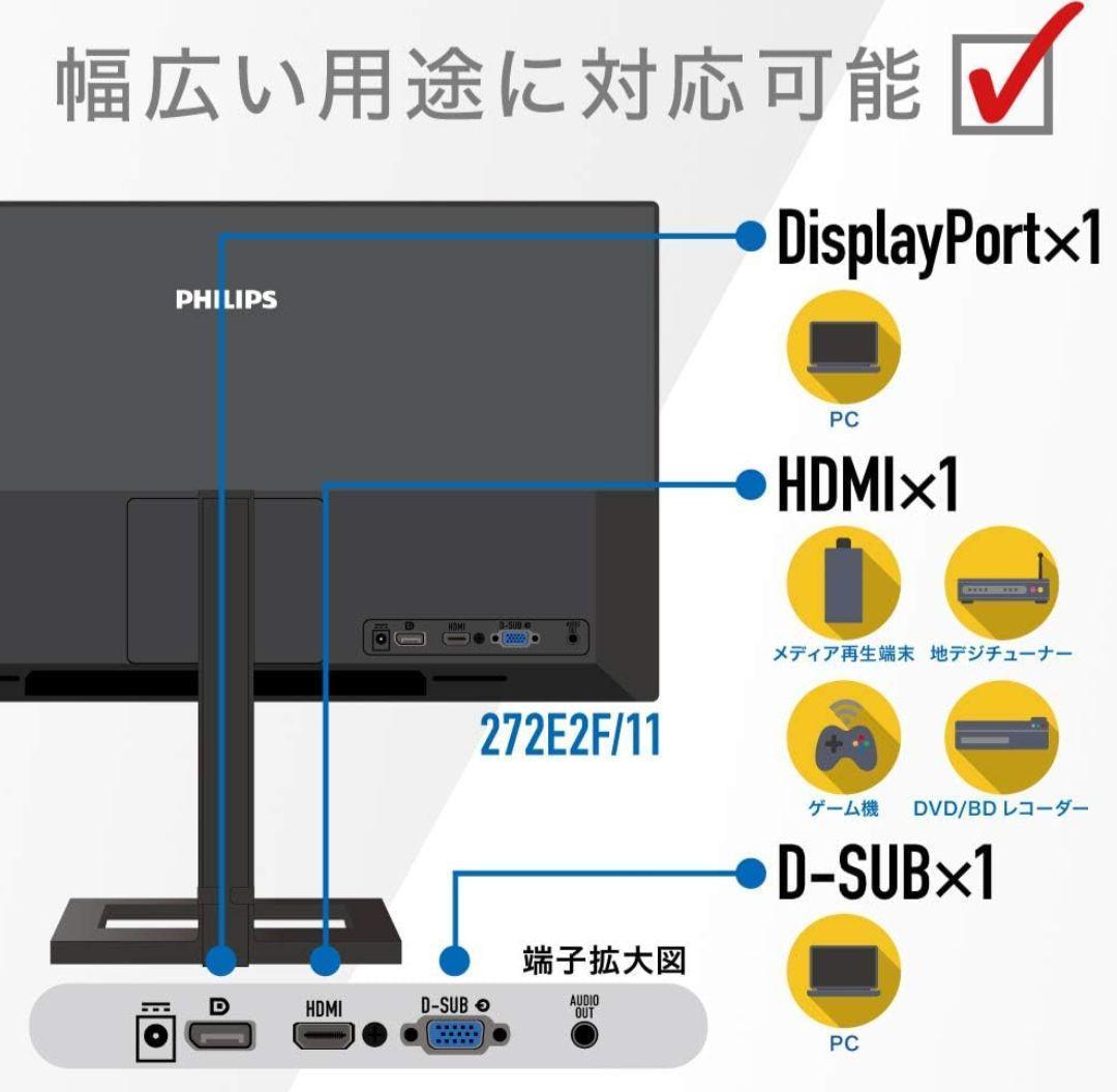 PHILIPS ディスプレイ PCモニター 272E2F/11 27インチ