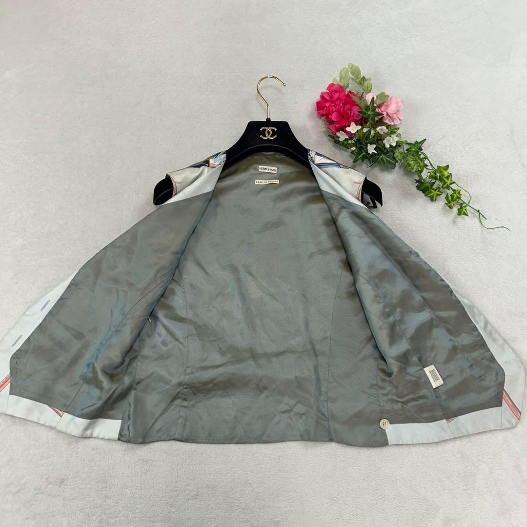 K511 M エルメス スカーフ柄 シルク ベスト マルチカラー レディース