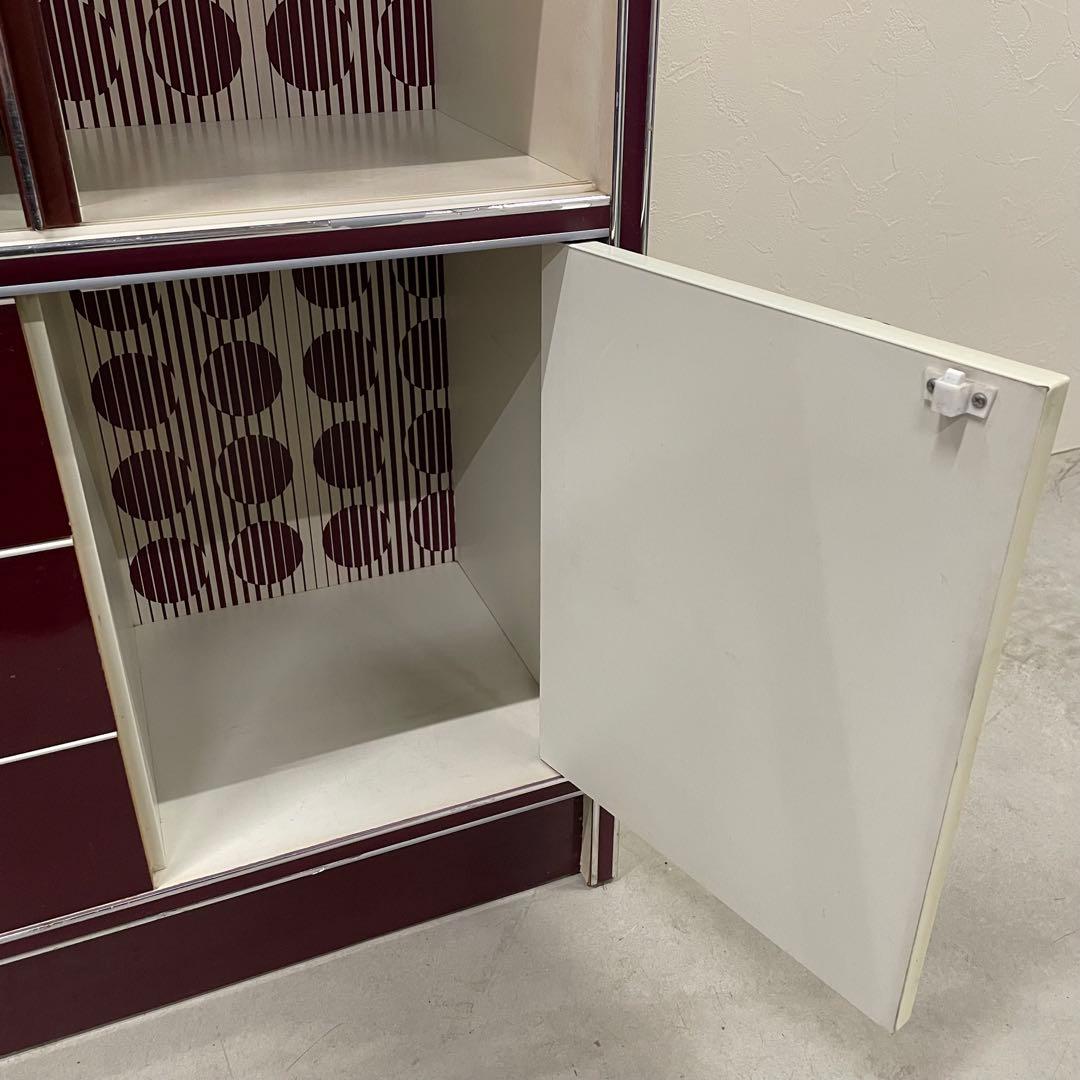 レトロポップ アンティーク 食器棚 飾り棚 昭和家具 古家具