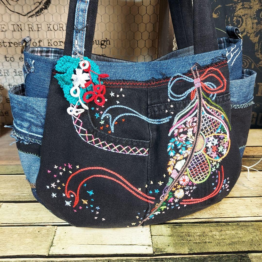 【MINMI】刺繍デニムバック　No.656