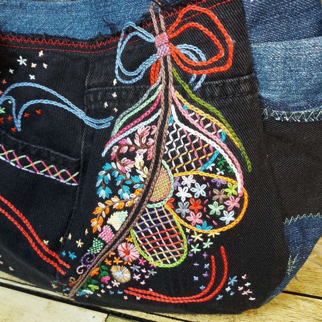 【MINMI】刺繍デニムバック　No.656