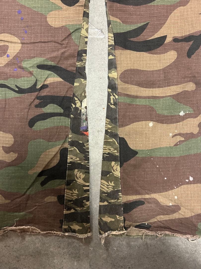 mnml カーゴフレアパンツ 迷彩フレア ブーツカット ハンターカモ