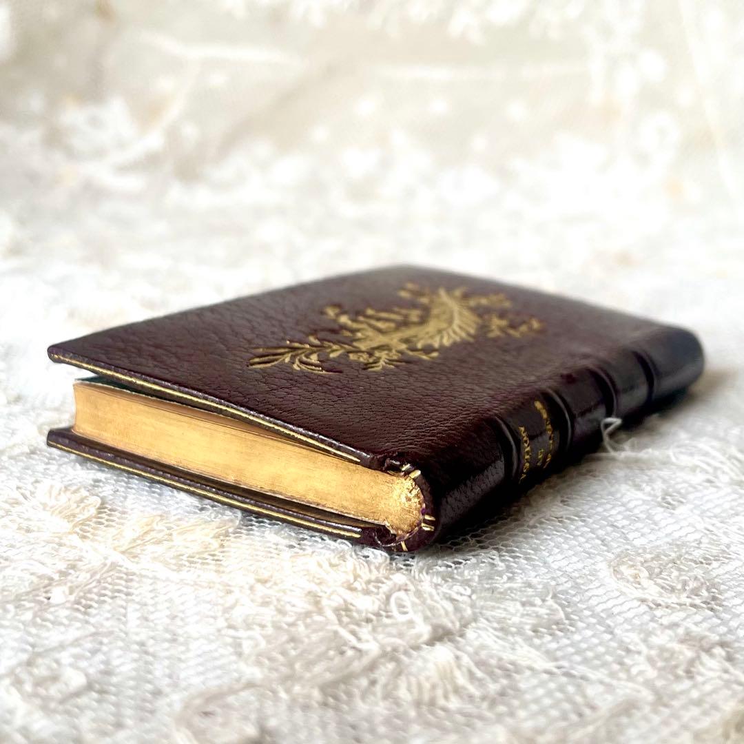 19世紀の小さな本　1892年　ミニブック　レザー金彩祈祷書フランスアンティーク