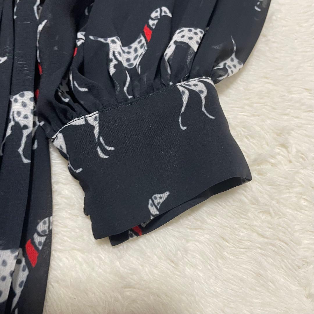 Sov. ソブ　ダルメシアン　ロング　プリーツ　ワンピース　ブラック　黒　36