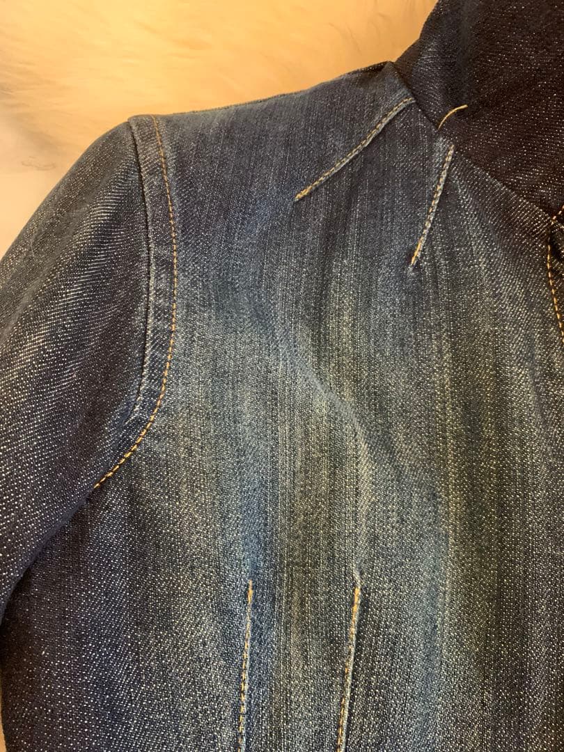 希少　ブルマリン　ファー付き　高級　上品　デニムジャケット