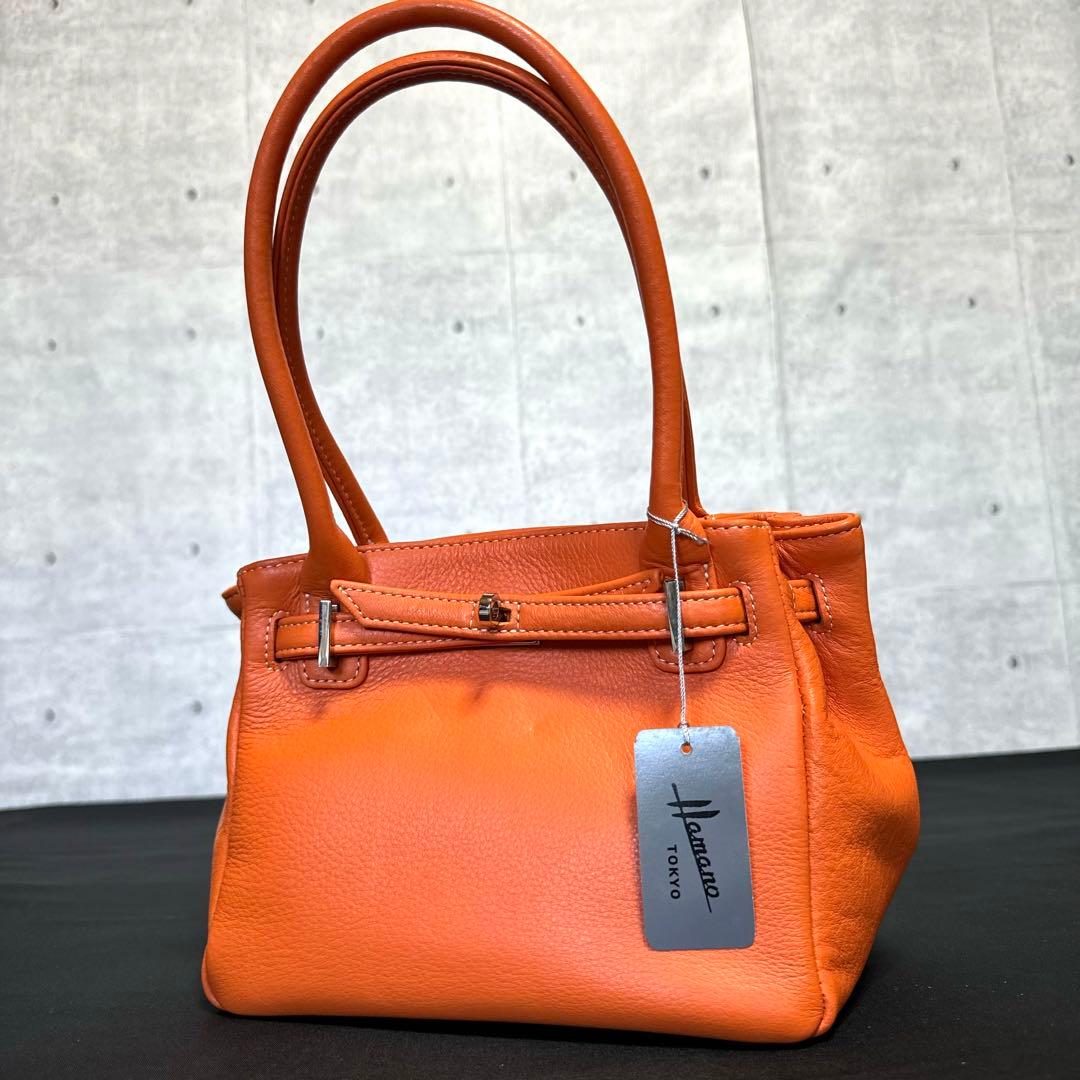 専用品HAMANO 濱野皮革工藝 オレンジ レザー トートバッグ