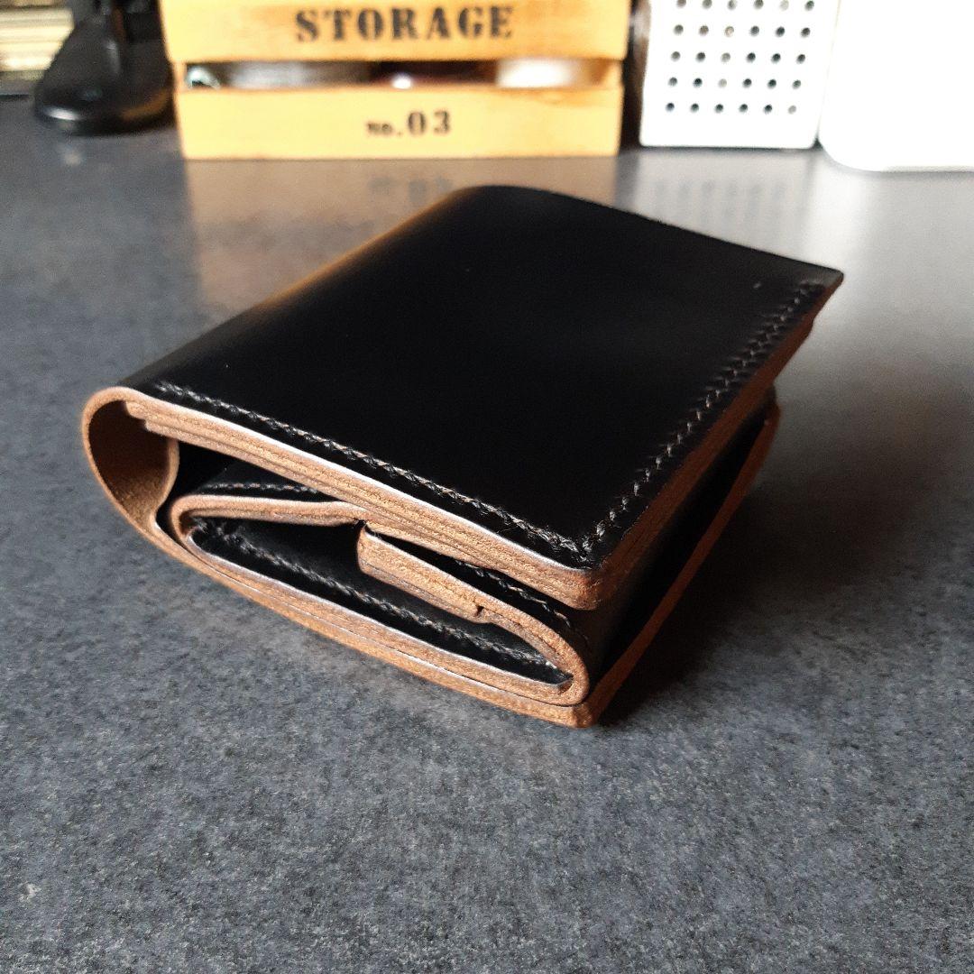 HORWEEN★クロムエクセル　二つ折り財布 オールブラック