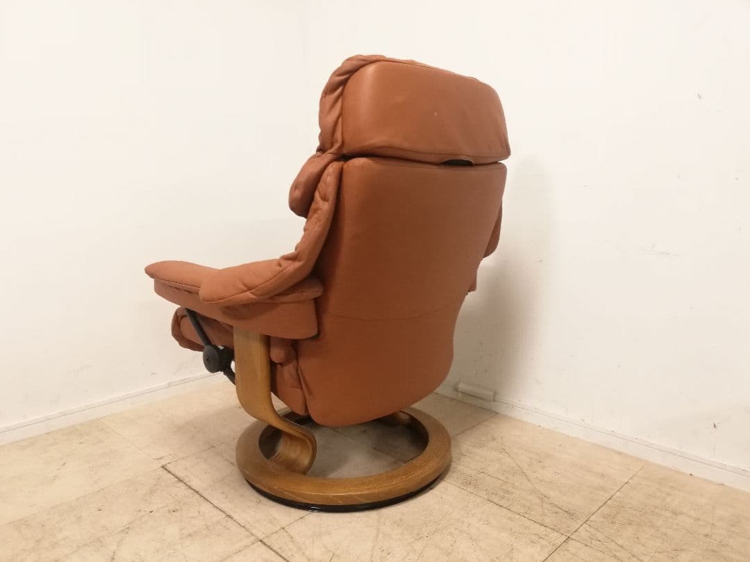 美品 EKORNES ストレスレスチェア レノ（M）キャメルレザー オットマン別