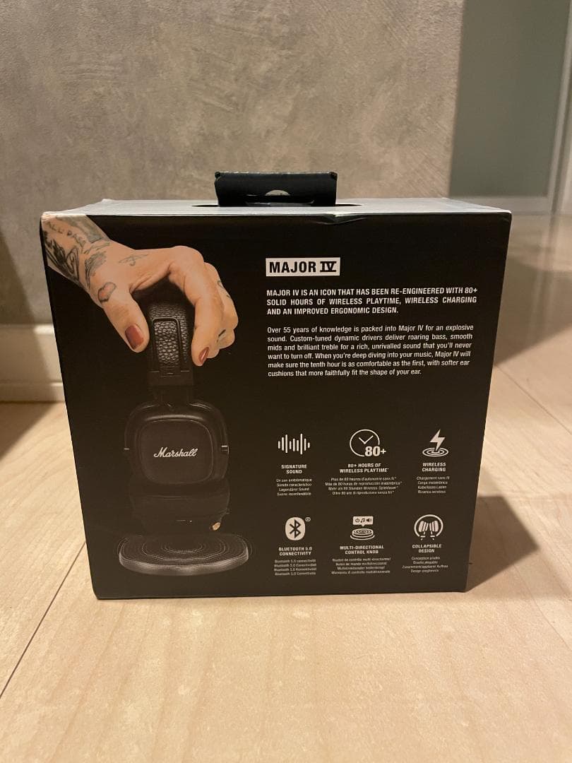 未開封新品 Marshall Major IV 黒 ワイヤレスヘッドフォン_27