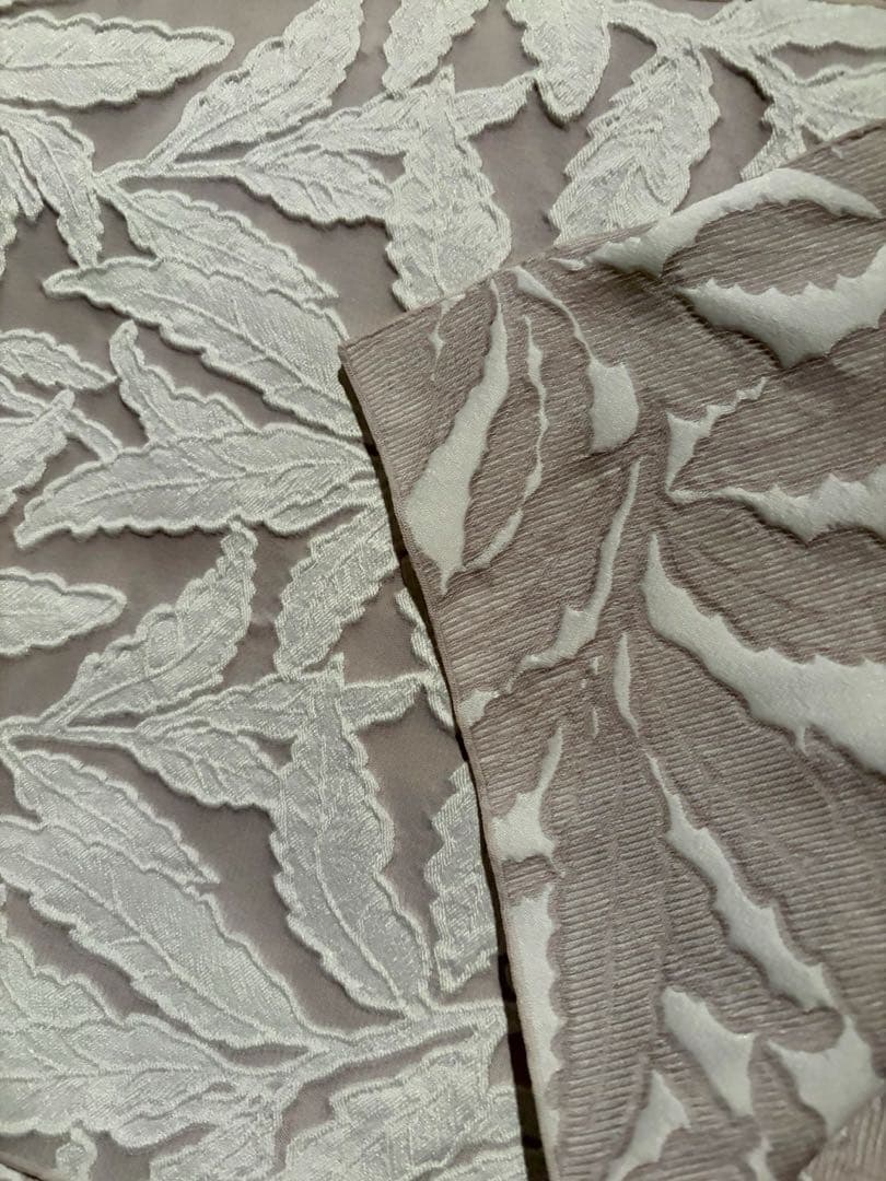 TUBAKIAN 兵児帯 ベージュの葉模様